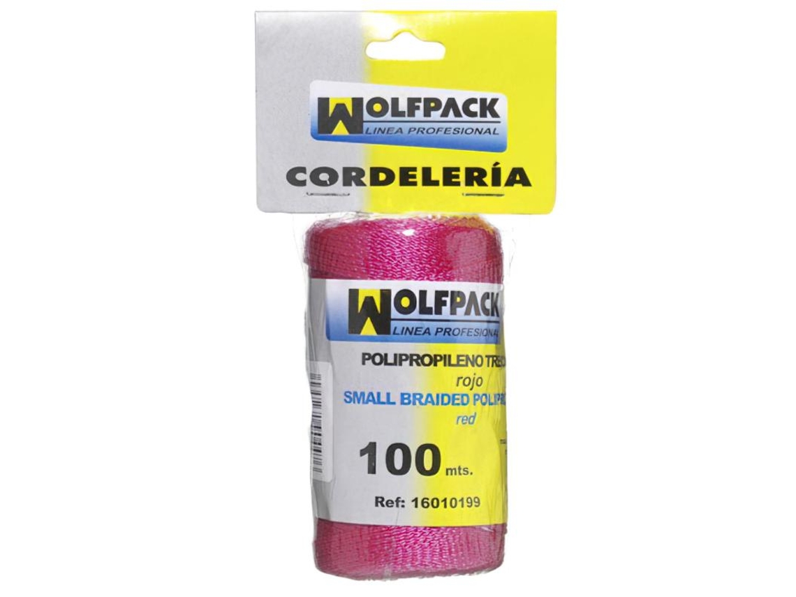 Cuerda Trencilla Polipropileno Roja (Bobina 100 Metros) WOLFPACK LINEA PROFESIONAL