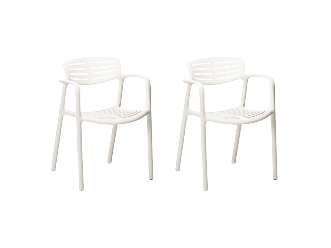 RESOL TOLEDO AIRE Set 2 Silla Con Brazos Interior Exterior Blanco