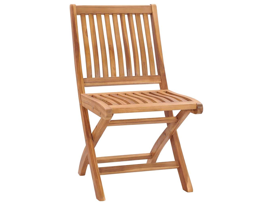 Juego de 6 sillas de jardín plegables de madera maciza de teca MAISON EXCLUSIVE (6 piezas)