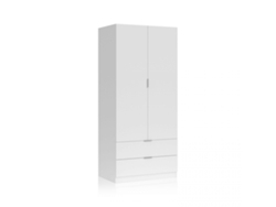 Armario Low Cost 2 puertas 2 cajones Blanco 81,5(armario)/75(cajón) x 180(armario)/13(cajón) x 52 (armario) / 45 (cajón) cm