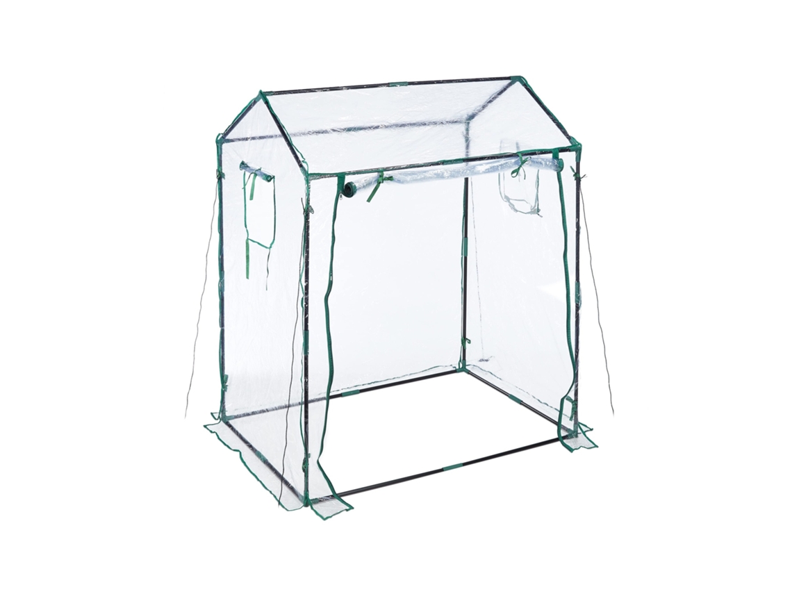 Estufa Relaxdays, Pvc, Porta E Janela De Enrolar, Hbt: 152x132x92 Cm, Estufa Para Legumes, Transparente