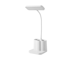 Lámpara De Escritorio Led Regulable Con Portalápices Y Protección Ocular Para Leer En El Dormitorio - Versión Recargable