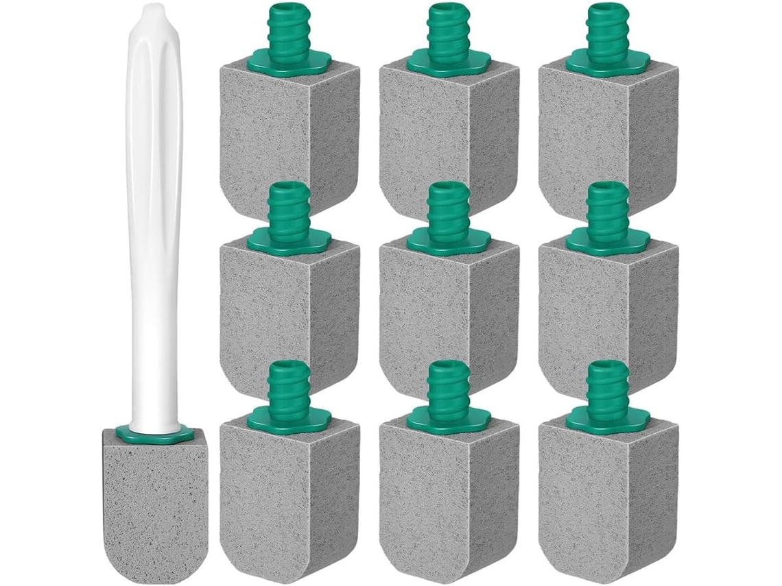Juego de 10 piedras pómez para limpieza de inodoros con mango largo, ideal para cocina y piscina Gokoco