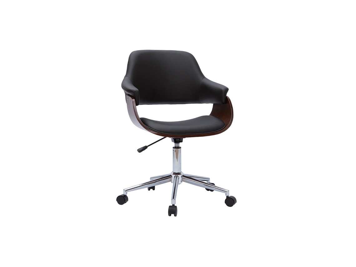 Silla de Oficina Moderna Negra Con Madera Oscura Hansen MILIBOO
