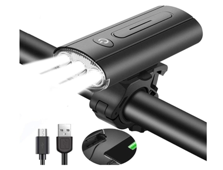 Bicicleta Ligero Super Brillante USB Recargable Faro de bicicleta IP65 Faro impermeable Luces delanteras Se adapta a todas las bicicletas - Rojo EN...