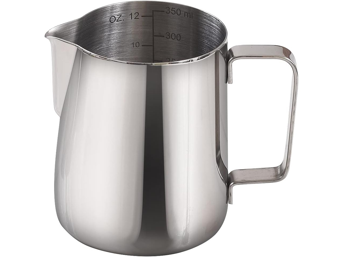 VVJIJILLY Bule Para Espuma De Espresso 12 Oz / 350ml Em Aço Inoxidável Com Escala De Medição