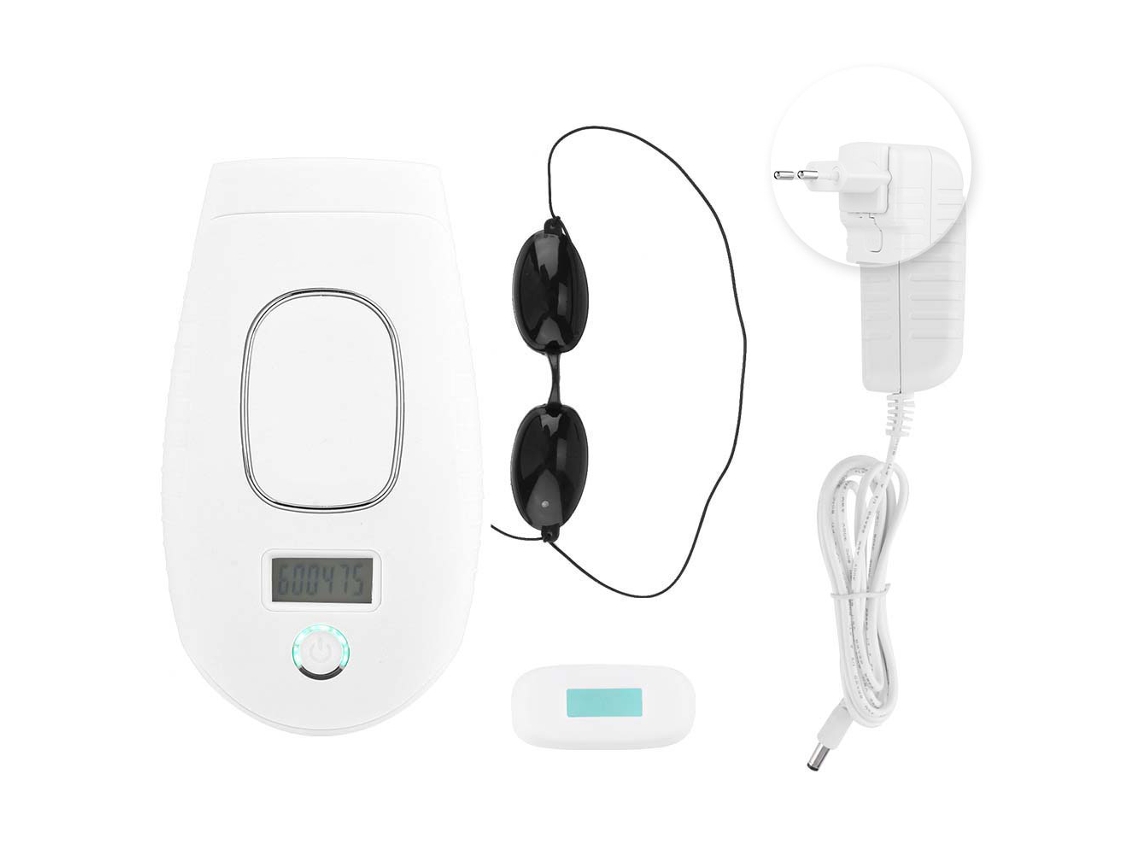 Mini máquina portátil indolor de depilação a laser para corpo e axilas, modelo 2026, removedor permanente de pelos, branca.