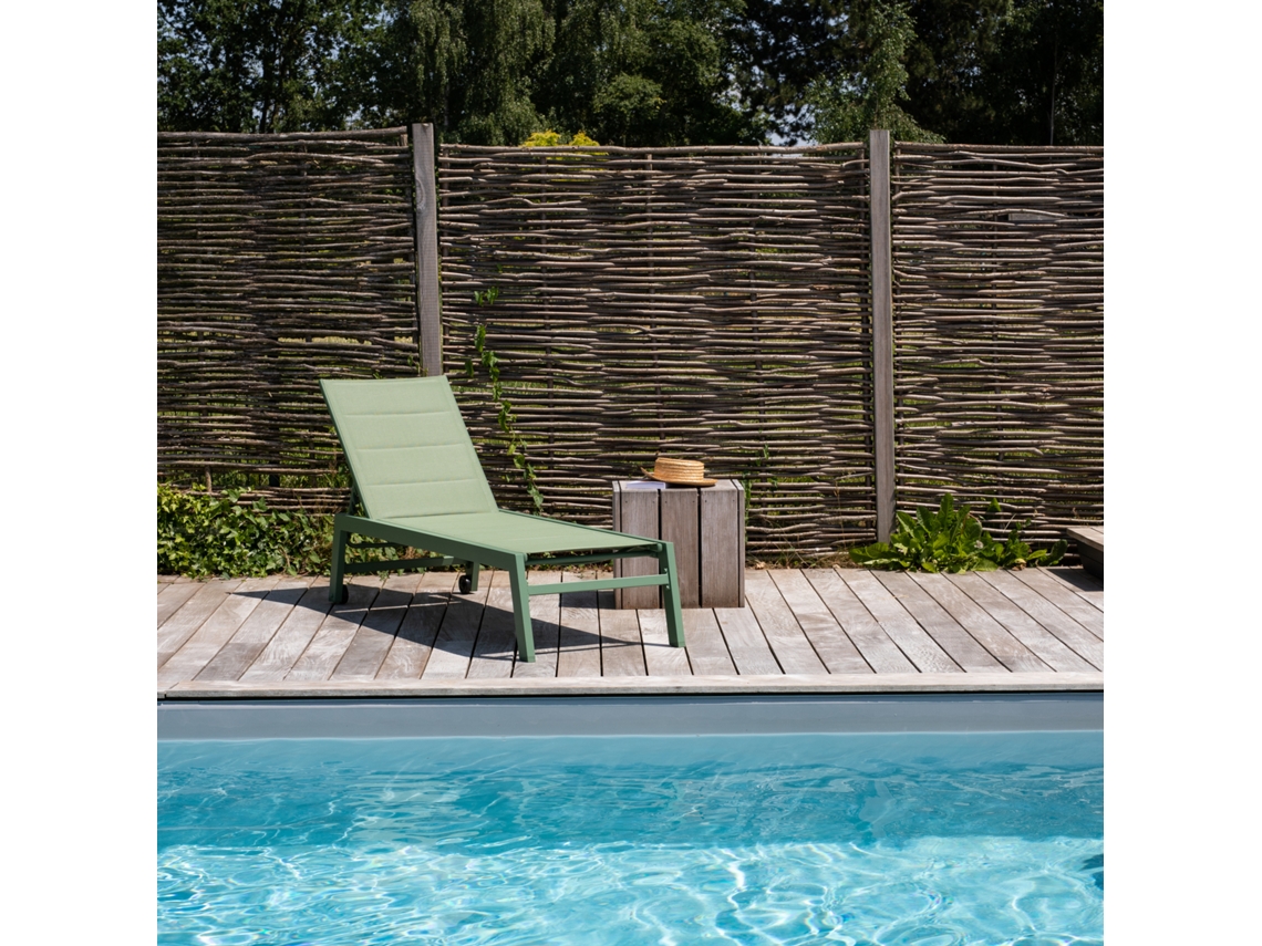 Tumbona HAPPY GARDEN (198 x 61 x 95 cm - Aluminio - Verde)