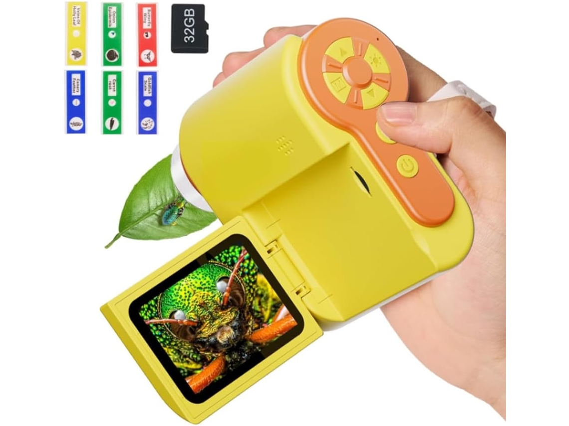 Microscopio De Bolsillo Digital Portátil De 2 Pulgadas Y 1080p Con Aumento De 1000x Para Niños.