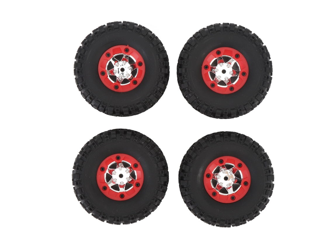 Juego de 4 ruedas para coche RC, izquierda y derecha, de plástico y goma ligeros, para Wltoys 12428 12427 12423 124006