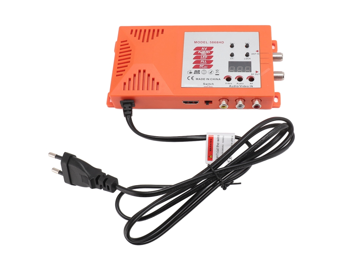 Modulador De Interfaz Multimedia Hd Av A Rf Pal Ntsc 1080p Con Puerto De Antena Y Conmutador De Canales Con Enchufe Europeo.