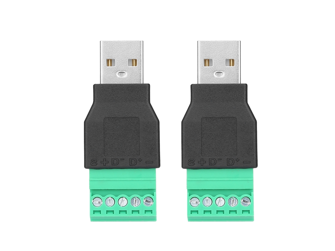 2026velora-2 Piezas Adaptador Conector Usb Macho A Terminal De Tornillo De 5 Pines