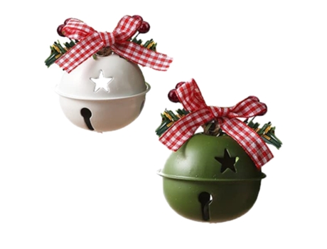 Adornos de árbol de Navidad, campanas decorativas navideñas, para suministros de manualidades, corona para colgar en la puerta, estilo 2