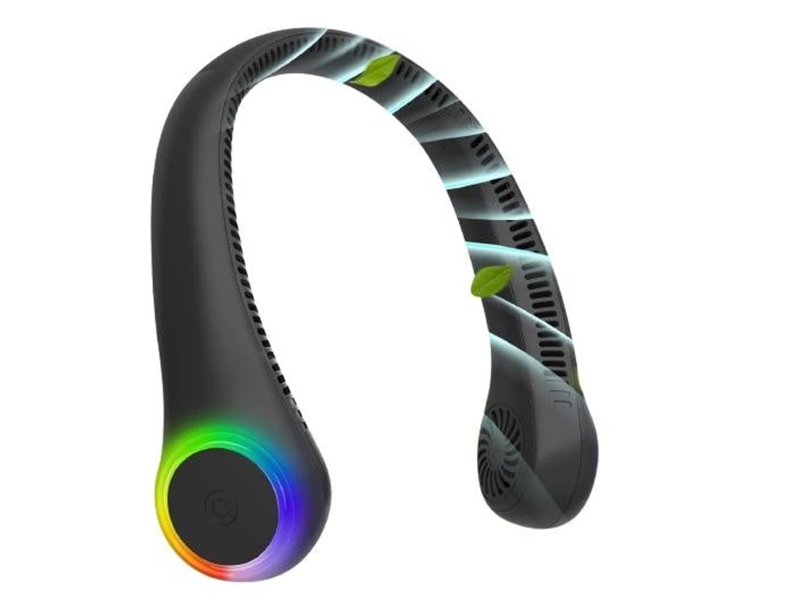 Wowgo Mini Ventilador Cuello, Varios Colores, Bnf0688 Usb De Manos Libres 3 Velocidades, Negro (Nuevo No Precintado)