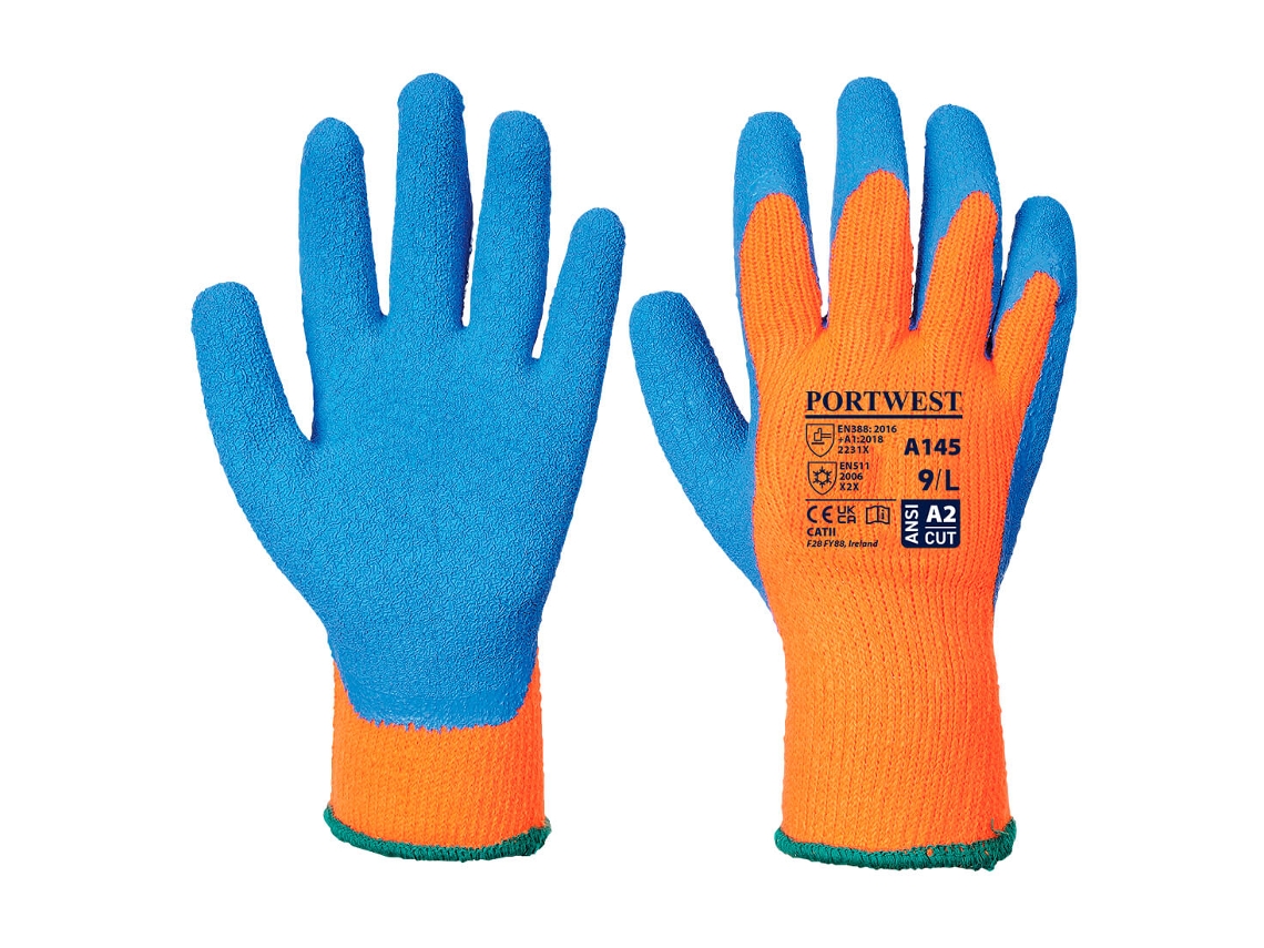 Guantes Cold Grip: Protección y agarre en condiciones de frío. Amarillo/Azul / XXL