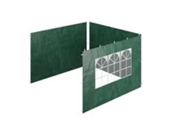 Relaxdays Painéis Laterais Para Pavilhão, Conjunto De 3, 2x3 M, À Prova D'água, Com Fecho Adesivo, Pe, Com Janela, Verde