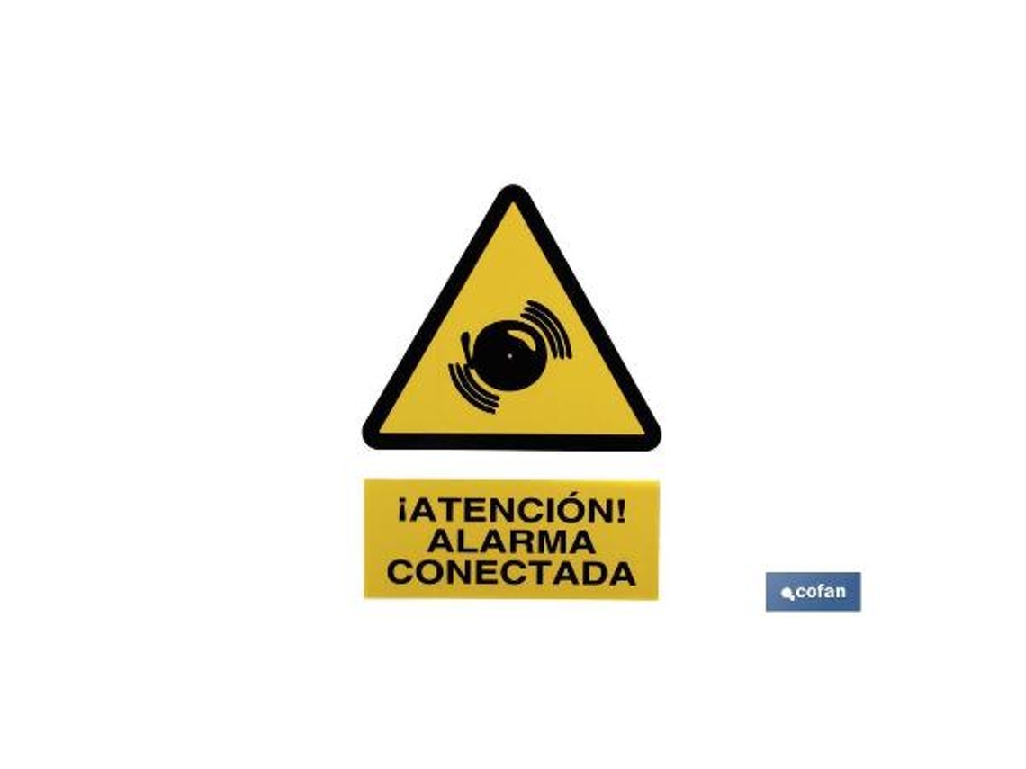 Señal poliestireno 297 x 210 mm alarma conectada