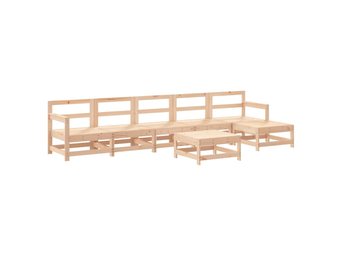 Maison Exclusive - Juego De Muebles De Jardín 7 Piezas Madera Maciza De Pino