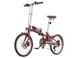 Bicicleta Eléctrica Plegable Onesport Ot02 Pro, Roja, 250 W, 36 V, 5,2 Ah, Hasta 25 Km/h, Autonomía De 25 Km, Shimano De 7 Velocidades, Compacta Y Lig