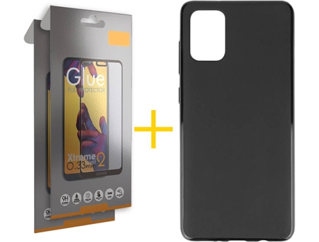 Kit Funda + 2 Protectores de Pantalla Samsung Galaxy A71 5G SKYHE Full (Negro)