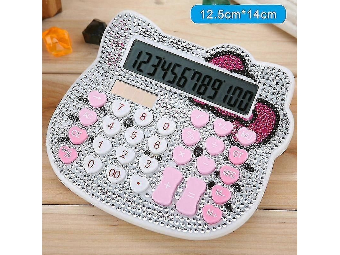 2026-calculadora De Escritorio Gatito Cristal Diamante Cute Para Oficina Escuela Hogar Uso Nuevo