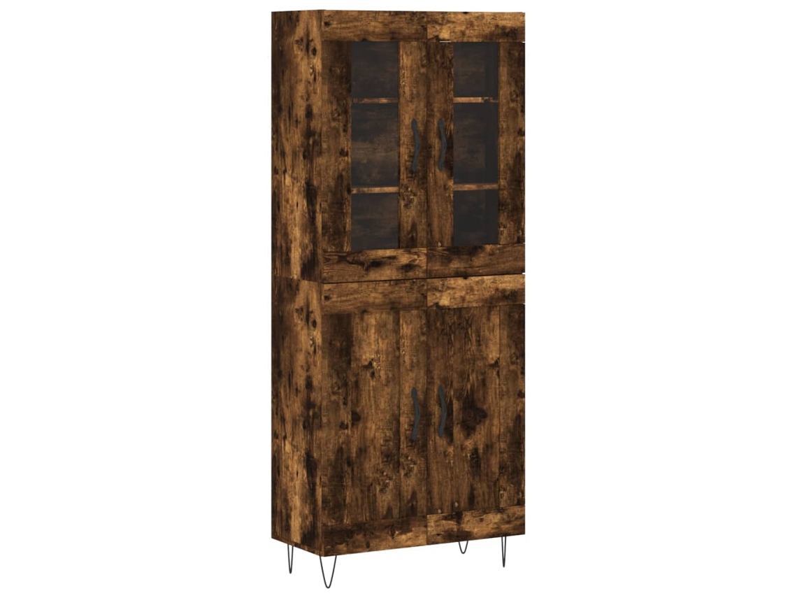 Maison Exclusive - Aparador Alto Madera Contrachapada Roble Ahumado 69,5x34x180 Cm