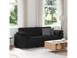 Sofá Negro Metal 219 X 77 X 82 Cm Sofá De Exterior Rectangular