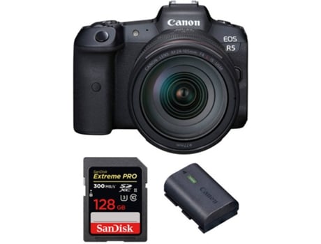 Kit Cámara Mirrorless, Objectivo y Accesorios CANON EOS R5 (45 MP - Sensor: Full Frame - ISO: 100 a 51200)