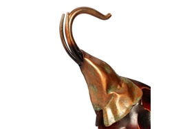 Escultura De Elefante De Metal Hecha A Mano Con La Cabeza Levantada, Decorativa Para El Hogar.