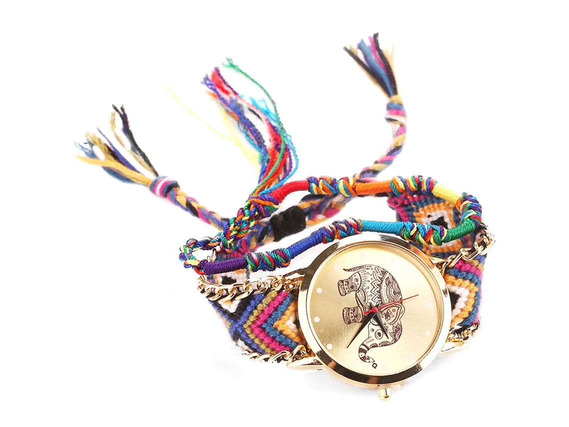 Reloj De Pulsera Para Mujer Vansvar Con Correa Tejida A Mano Con Estampado De Elefante N.° 8