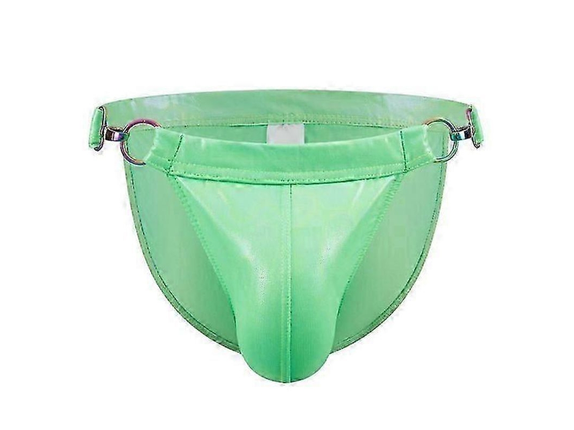 Bañador Sexy De Piel Sintética Brillante Para Hombre Con Hebilla Y Bolsa Para La Playa Y El Surf.