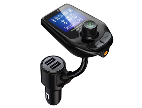 Transmisor FM AUX Music Car MP3 Player QC3.0 Carga rápida USB Car Charger Manos libres Bluetooth-compatible 5.0 Car Kit (Negro) ENZONS