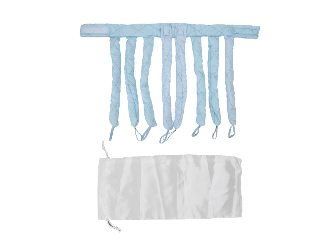 Banda Sin Calor Para Rizos Desmontable Con Rodillo Y Bolsa De Almacenamiento Para Peinado Diy Azul