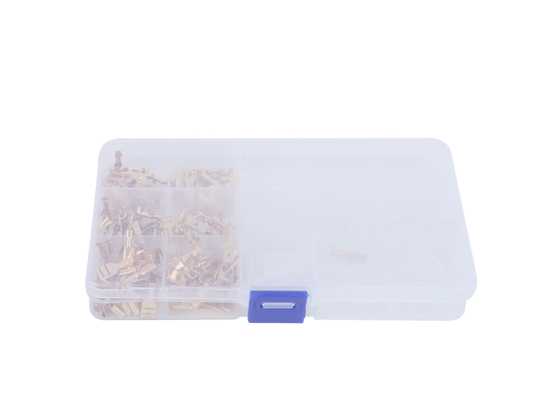 Kit De 270 Terminales De Cable De Cobre Dorado Macho Y Hembra Con Manguera Aislante Y Estuche De Almacenamiento.