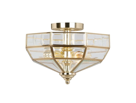 Flush Mount ELSTEAD LIGHTING (Old-Park-PB) Old Park Solid Brass, Glass E27 2 Bulbos