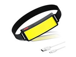 Linterna frontal LED COB recargable, superbrillante, a batería, con 3 modos ajustables, impermeable, Yizhood (negra)