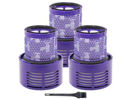 Paquete de 3 filtros Hepa V10 de repuesto para Dyson V10 Sv12, lavables y reutilizables, con cepillo de limpieza