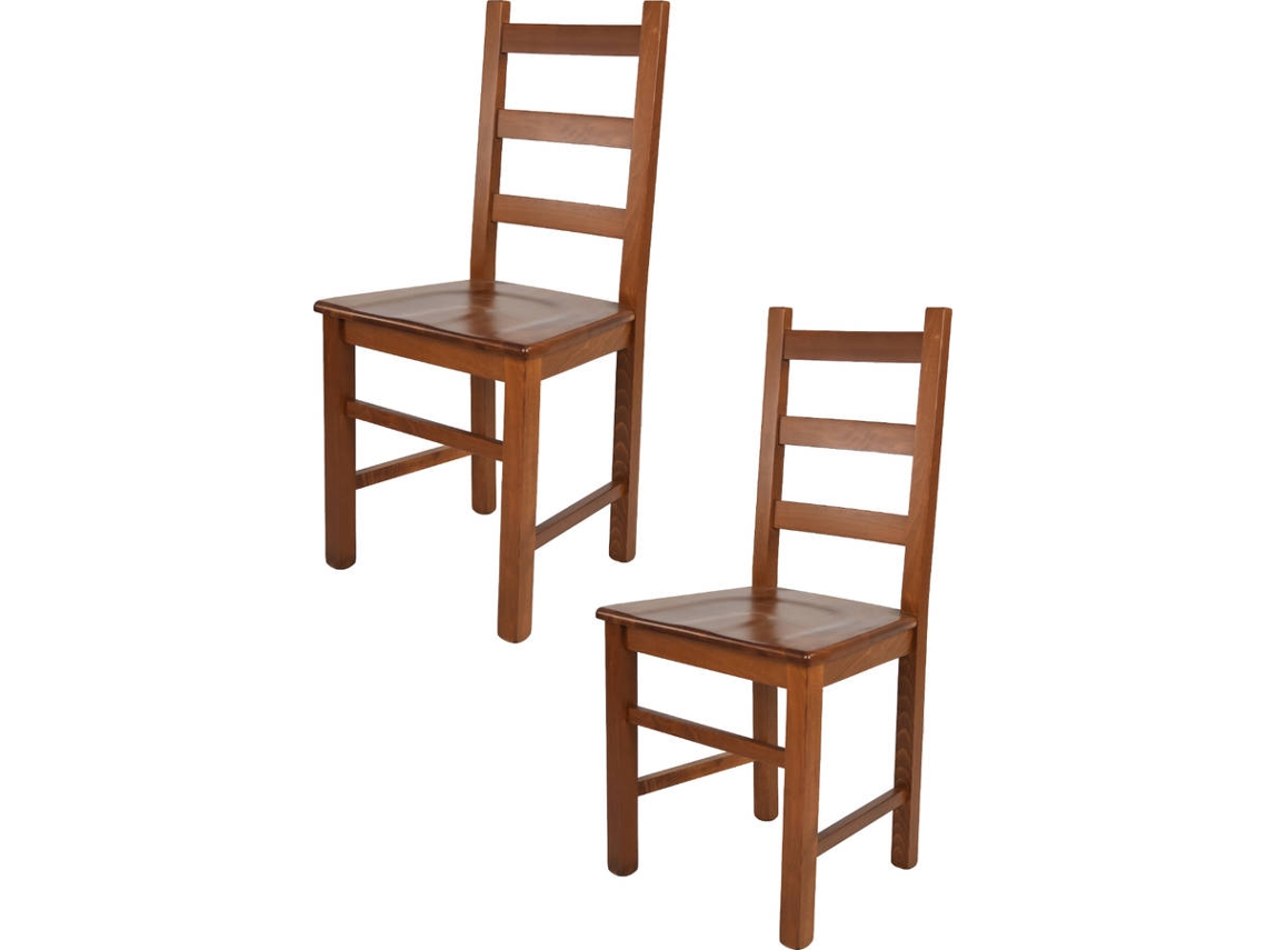 Conjunto de 2 Cadeiras T M C S Rustica (Castanho Noz Claro - 97x45x42 cm - Madeira)