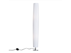 Luminária De Chão Moderna 2 Lâmpadas E27 Interruptor Aço Inox 120cm Branca