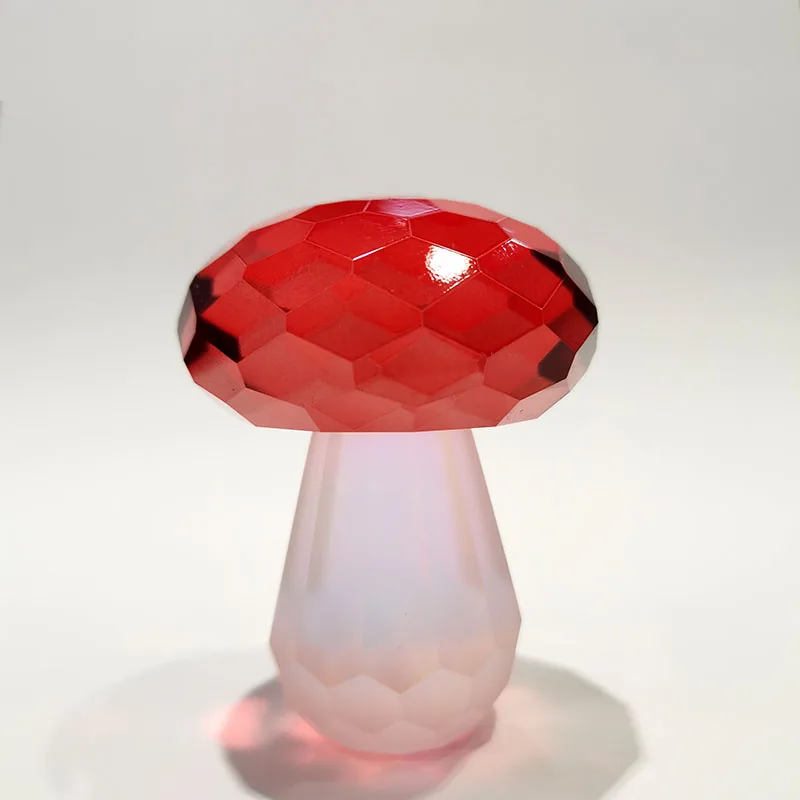 (rojo, 53 Mm) Adorno De Hongo De Cristal, Joyería De Vidrio Tallado, Artesanía.