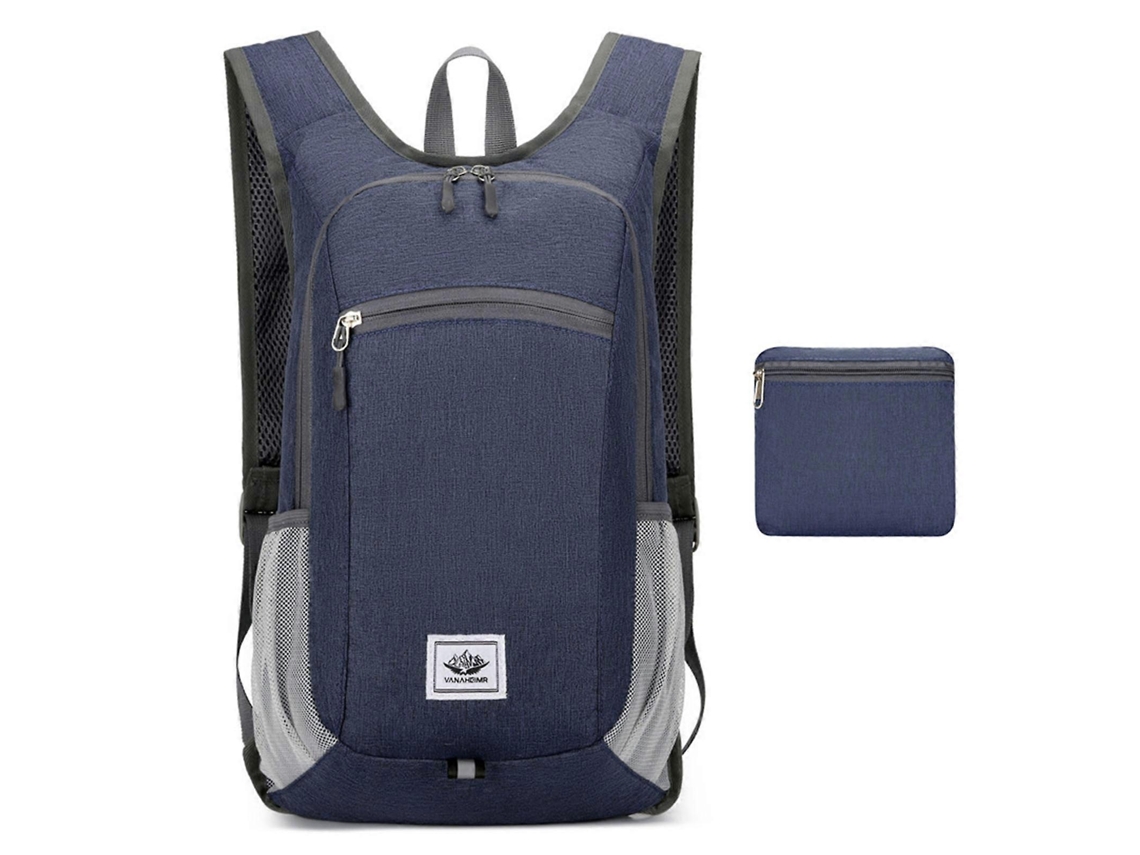 Mochila de senderismo ligera y plegable, ideal para viajes al aire libre y ciclismo, para hombres y mujeres. Azul oscuro.
