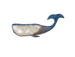 ORIGEN Home Decor Adorno De Pared Ballena Apliques Metal Plateado 18x45x2cm BY SIGRIS