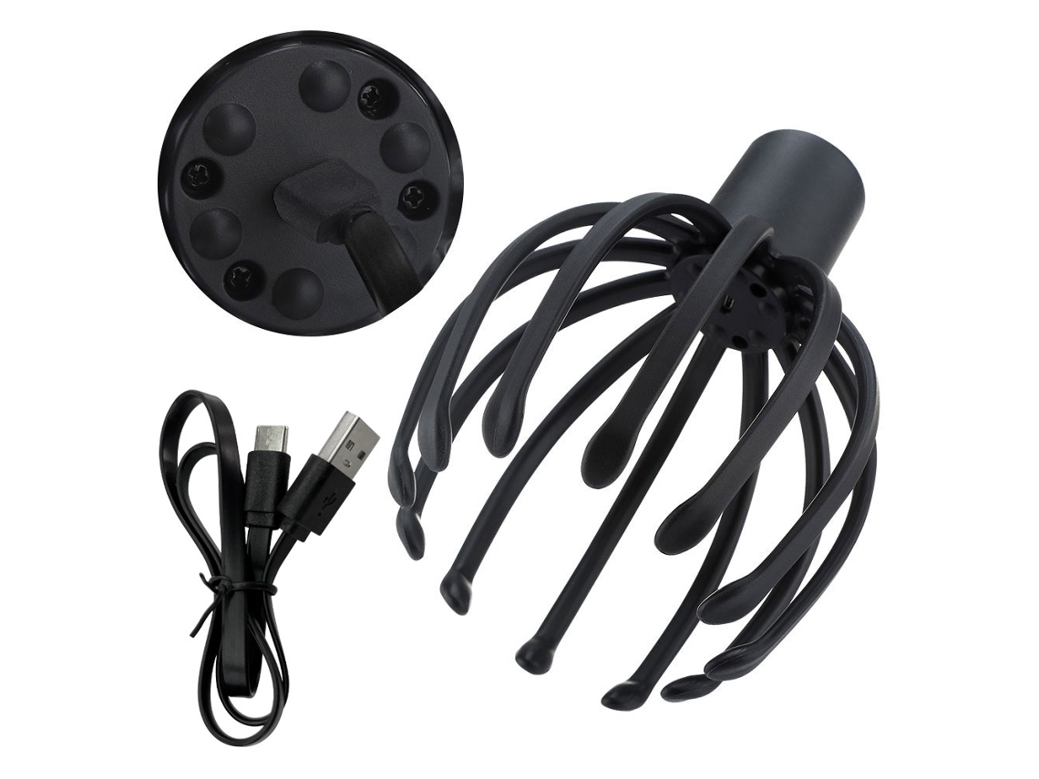 Masajeador eléctrico del cuero cabelludo con 3 modos, masajeador de cabeza de 360 ​​grados, rascador de cabeza portátil inalámbrico para rel CHRONUS