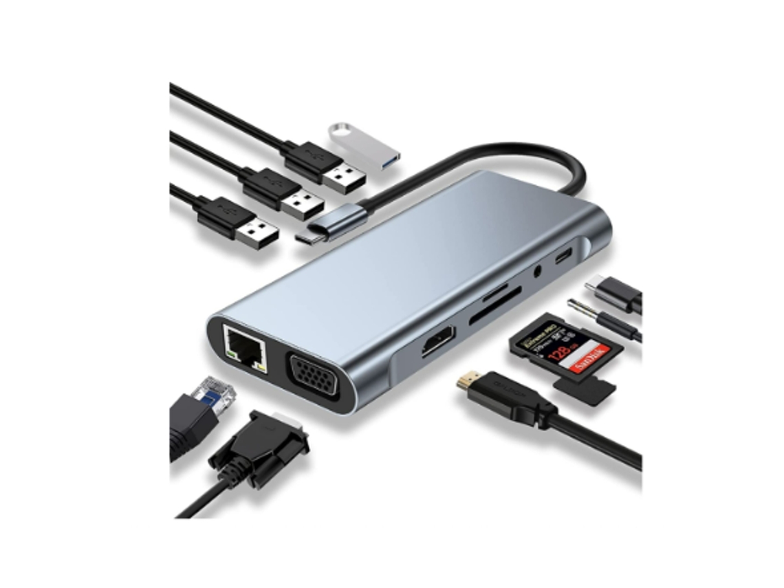 Adaptador de concentrador USB C negro YIZHOOD Inf083