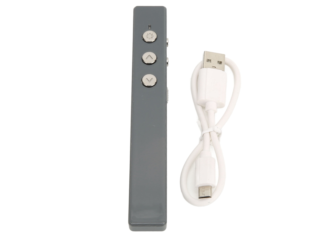 Mando a distancia inalámbrico Baoj-2026 para presentaciones láser, Plug and Play, 2,4 GHz, ergonómico, gris plata.