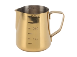 Jarra de espuma de leche de acero inoxidable 304 dorada de 350 ml para arte latte