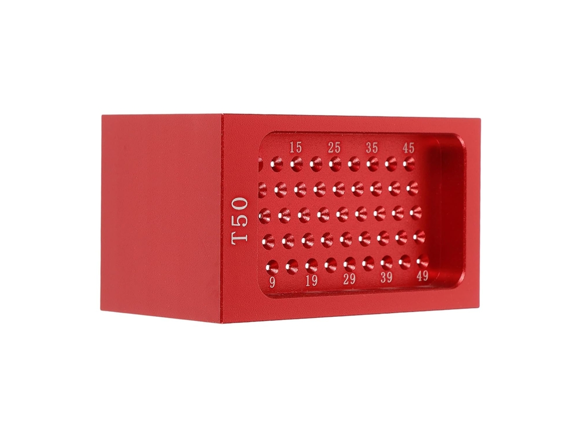 Regla De Carpintería De Metal Rojo Sólido Modelo 50 Para Carpintería, Herramienta