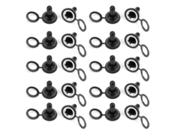 20 fundas de goma impermeables para interruptor de palanca de 12 mm, color negro.