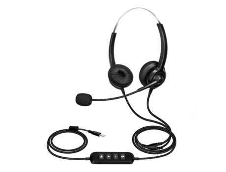 Auriculares telefónicos 300D Reducción de ruido sin pérdidas Transpirable USB Binaural MIC Cable largo Centro de llamadas Auriculares para camioner...