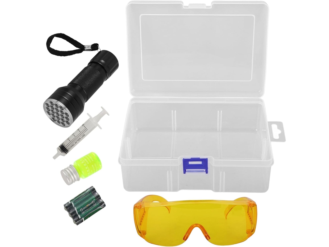 Kit De Detección De Fugas De Aire Acondicionado Para Automóviles Con Linterna Uv, De Plástico, Compatible...